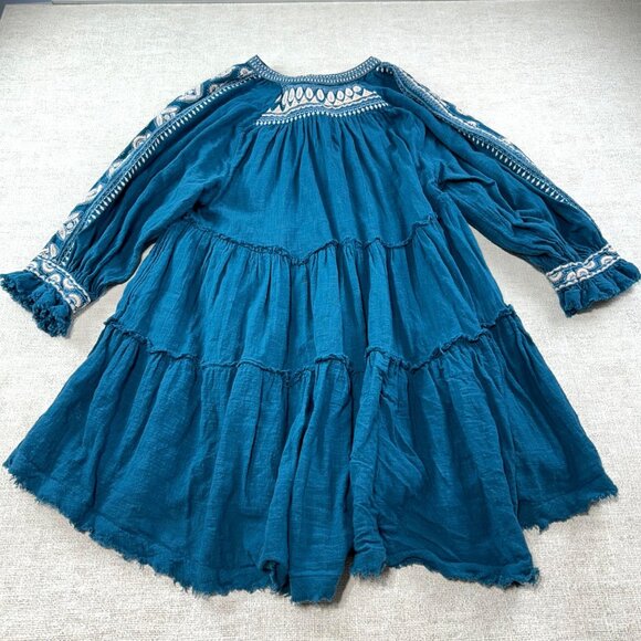Free People Women's SZ Small Dreamweaver Embroidered Tunic Mini Dress - Picture 4 of 11